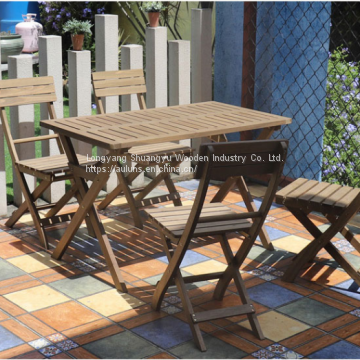Wooden Outdoor Garden Table Chair photo-4