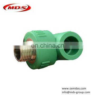 Green ppr plumbing plastic material pipe male elbow fitting