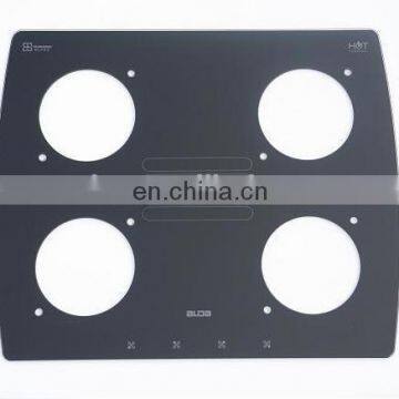 8mm clear and black toughened glass for cooktop