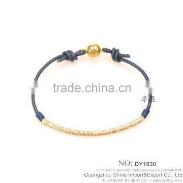 leather rope copper pipes bracelet of hot new products for 2015