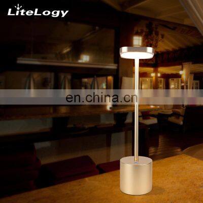 Amazon Modern LED Rechardable Cordless Energy Saving Side Table Lamp Gold Black White for Bedroom photo-2