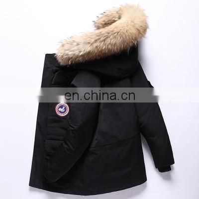 hooded puffer men's padded winter jackets Men's Down Jacket Hooded Puffer Jacket with fur