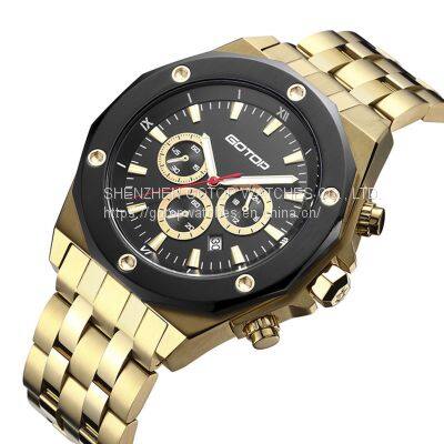 FEATURES OF SS299 GOLD AND BLACK MEN'S STAINLESS STEEL WATCH photo-2