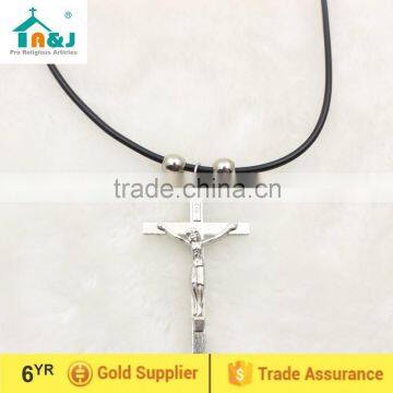 Silver plated crucifix charm necklace