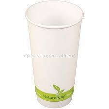 20oz double wall paper cups compostable custom printed paper drinkware coffee shop paper mug