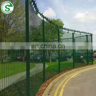 Black or Green Powder Coated Color Clear Vu 358 Mesh Anti Climb Fencing