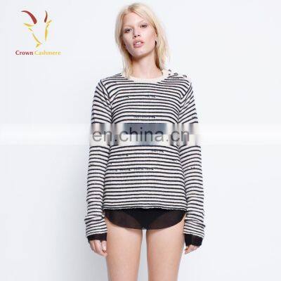 Young Girls Merino Wool Stripe Sweater Pullover