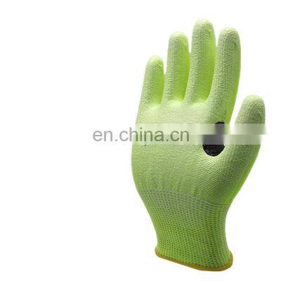 ANSI Cut Level A5 PU Coated Cut Resistant Steel Wire Safety Work Gloves With Thumb Arch Protection For Metal Stamping Assembly
