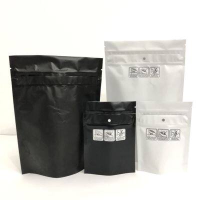 Biodegradable Child Resistant Packaging Bags Black Childproof Mylar Bag Packaging 8th 3.5g 7g 14g 28g photo-3