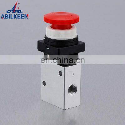 Pneumatic Valve Supplier JM322EB Stainless Steel G1/4 With Lock Push Button Mechanical Control Valve