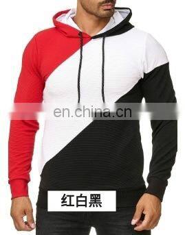 Wholesale Custom Brand Spring and Autumn 3D Stair Cloth Striped Sweater, Personalized Color Matching Hooded Loose Large Size Men photo-5