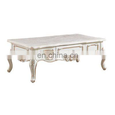 Living room futniture rectangle center Table European luxury wooden coffee table