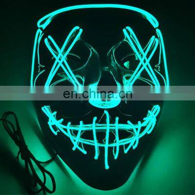 Factory Promotional Party Led Light Joker Neon Facial Adult Party Masks Halloween Party Mask With battery