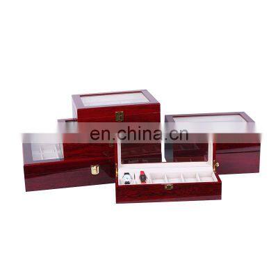 Factory Direct Supply Top Glass Luxury Wooden 2 Slots Watch Storage Box photo-2