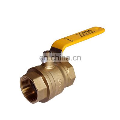 COVNA DN15 1/2 inch 2 Way Full Port 600 WOG Female Thread Forged Brass Shut Off Yellow Handle Ball Valve for Water upvc/brass/stainless