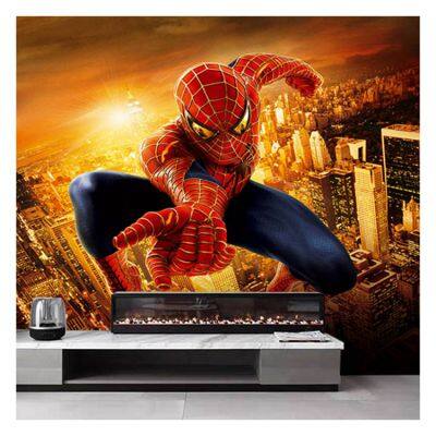 16D 8D 3D Wall Mural With Spiderman Pattern Design Star Design Mural For Boys And Girls Room Decoration Dropshipping