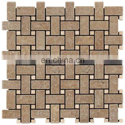 New Manufacturing Luxury Decoration Models Hot Sale Turkish Travertine Mosaic Tumbled From Turkey CEM-T-MOS-01-01 photo-5