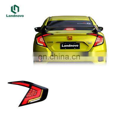 Landnovo body parts car assembly rear taillight led lamp replacement For 2016-2021 Honda Civic led tail light