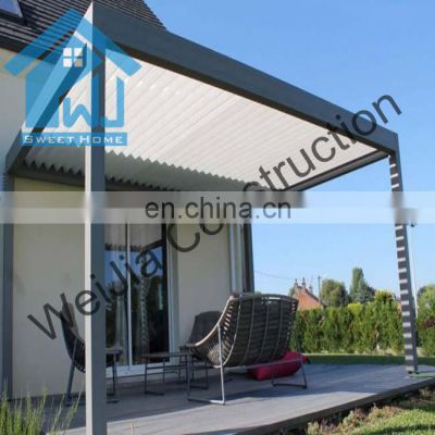 Outdoor motorised rainproof louver pavillon outdoor