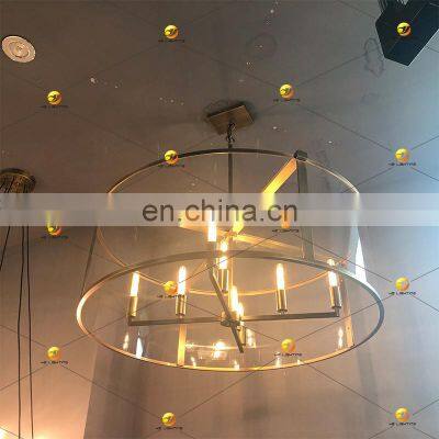 Beckman Vintage round Chandelier Nordic Style Metal Drum Ceiling Lamp Bulb Light Source Luxury Modern Indoor Pendant Lights