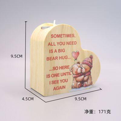 Heart Shaped Candle Holder Wooden Ornaments photo-4