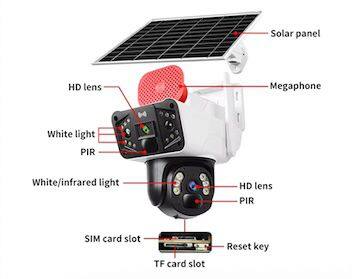 Solar Camera With Sounder WIFI 4G 6MP PTZ Wireless Video Camera Loud Sounder Theft Scare Off photo-4