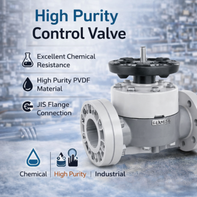 Диафрагменный кран PVDF с фланцем JIS, химически стойкий кран
