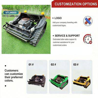 Vigorun Tech VTLM800 Remote Operated Crawler Lawn Cutting Machine Long Distance Remote Control Multitasker With Snow Shovel photo-4