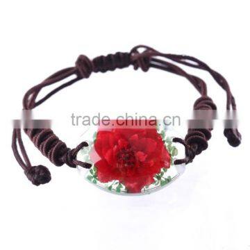 Lovely real flowers resin fashion bracelet