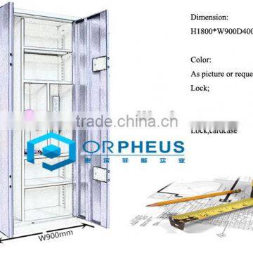 Wholesale Price Metal Office Furniture Complete Open Door File Cabinet Blue Color 2 Tier Steel Filing Cabinet photo-6