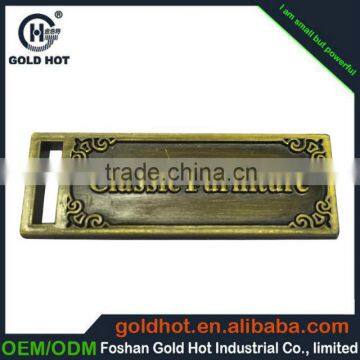 copper custom metal labels,cheap nameplate,aluminum logo for furniture