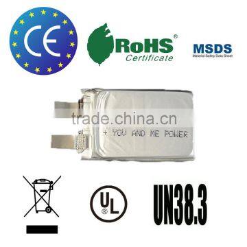 HRB 850mah lithium polymer battery single cell 3.7V high capacity