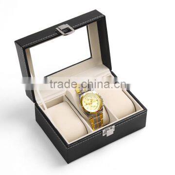 W806-3 3 Slot Grid Cheap Wholesale PU Leather Watch Packaging Display Box                        
                                                Quality Choice