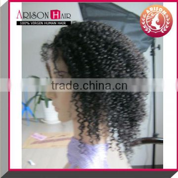 Elegant-wig kinky curl style 100% virgin brazilian hair full lace wig