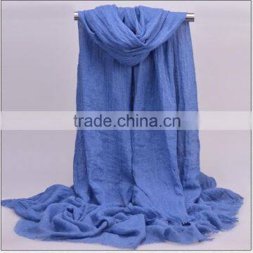 Wholesale Fringe Oversized Solid Color Plain Viscose Hijab photo-2