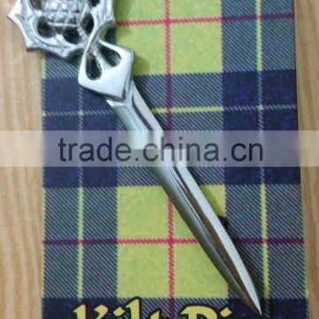 Celtic Design Kilt Pin In Chrome Finished Made Of Brass Material