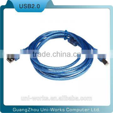 AM to BM Transparent blue USB2.0 cable usb printer cable
