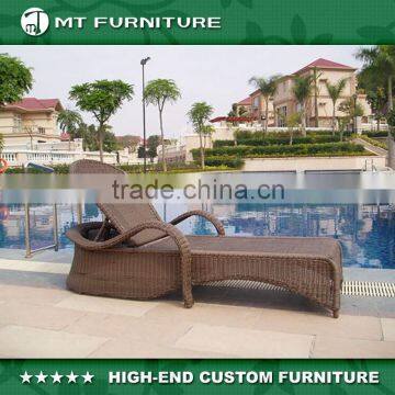 classic outdoor wicker rattan lounger pool furniture