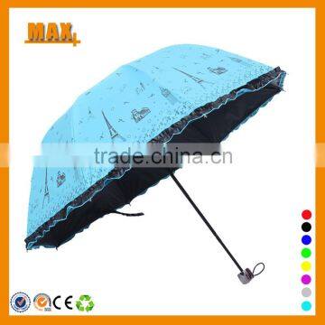 Beautiful windproof korean lacework vinyl eiffel tower umbrella