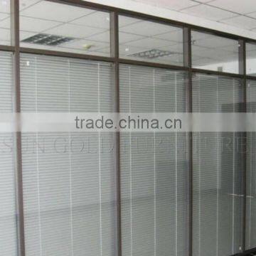 High class design sound proof partition glass wall black frame partition cubicle room ( SZ-WSP370)