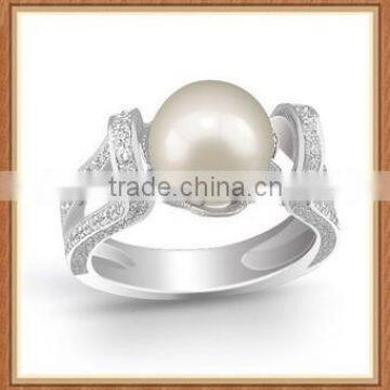 White Gold Jewelry Pearl Set Rings