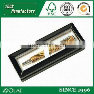 2015 hot sales cute fashion wooden pen box with transparent window