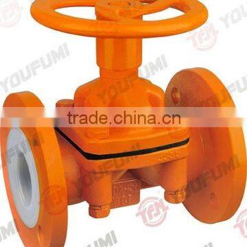 PFA Lining Diaphragm Valve weir type