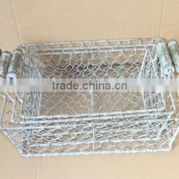 Shabby and chic wire basket