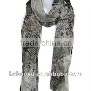 Snake Print Animal Mesh 100% Polyester Scarf Man Lady Fall Winter Wrap Shawl