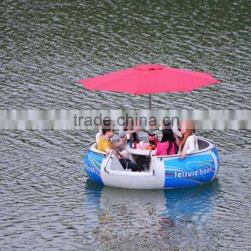 Hot selling donut Aqua Boat with bbq grill for sale