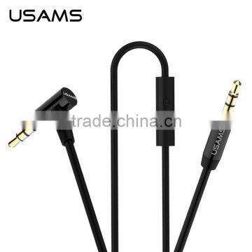 USAMS With Mic Audio Cable for Universal Mobile Phone Headphone 3.5mm Stereo Audio Curved Cable 1M Male to Male Cable MT-5774 photo-5