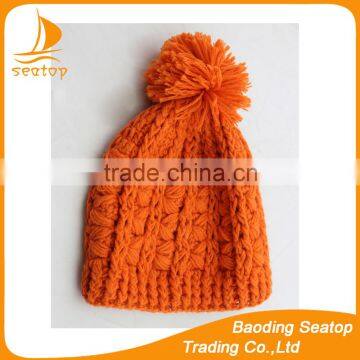 2016 hot sell new design winter knitting hat for lady