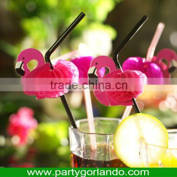 Hot selling flamingo shape drinking cocktail decorative straws