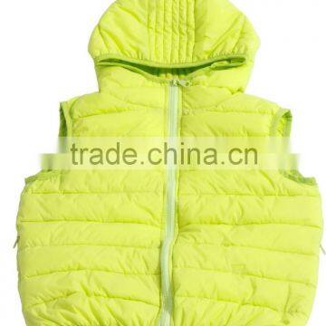 kids padding winter vest with green color